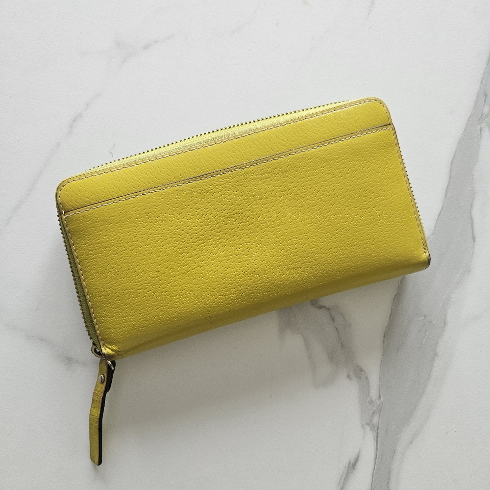 Kate Spade Yellow Zip-Around Wallet - Picture 2 of 5